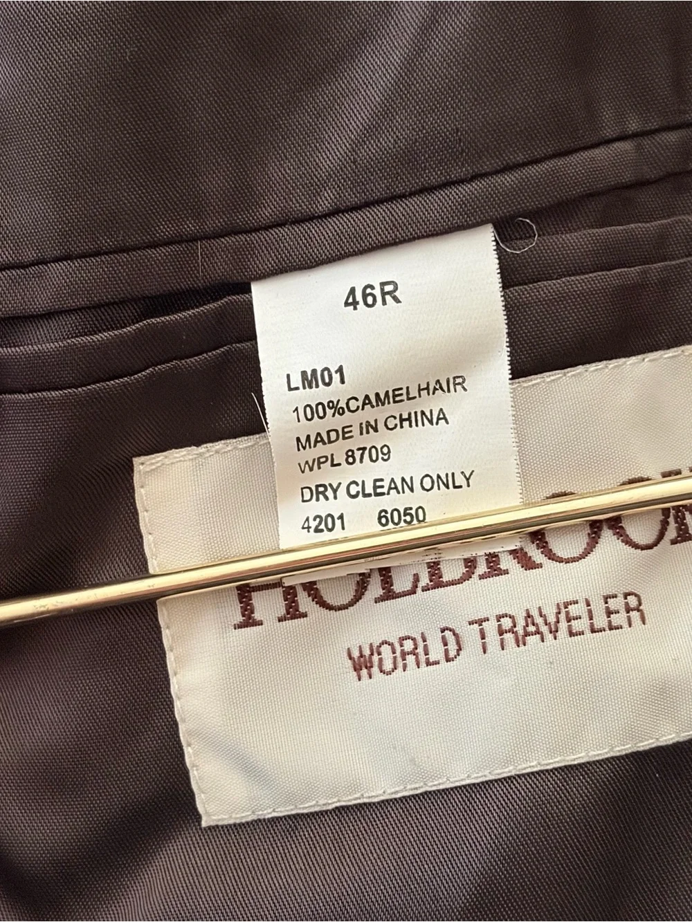 VTG Holbrook World Traveler 100% Camel Hair Blazer Sport Coat Jacket 46R Tan